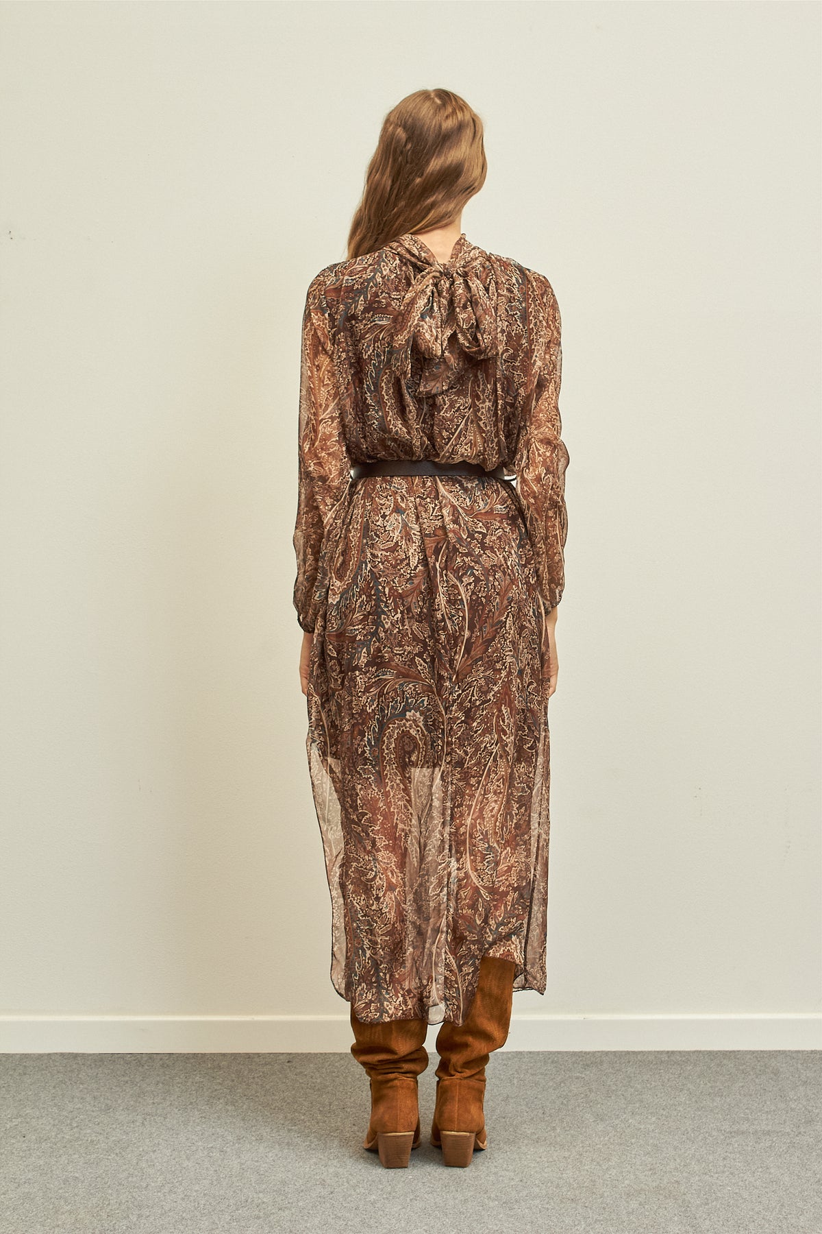 Abito stampa paisley - MARRONE