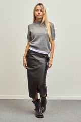 Pullover in maglia soft strass - GRIGIO