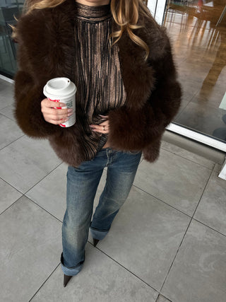 top halter filo lurex - NERO