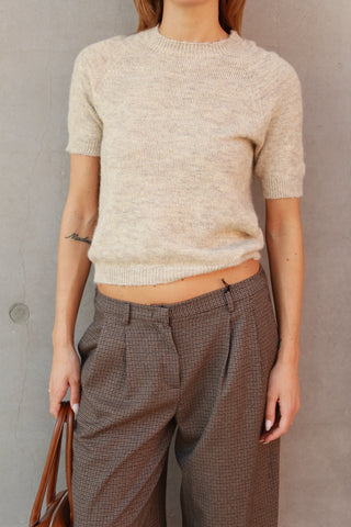 Pullover mezza manica - BEIGE