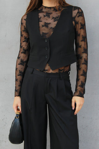 Gilet tre bottoni - NERO