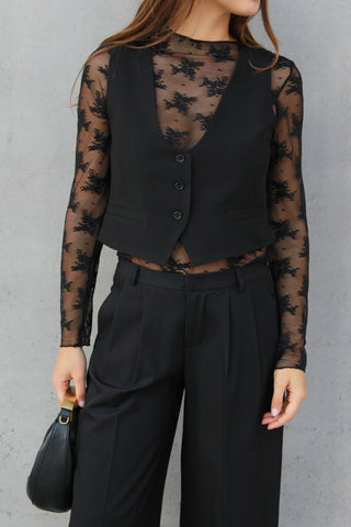 Gilet tre bottoni - NERO