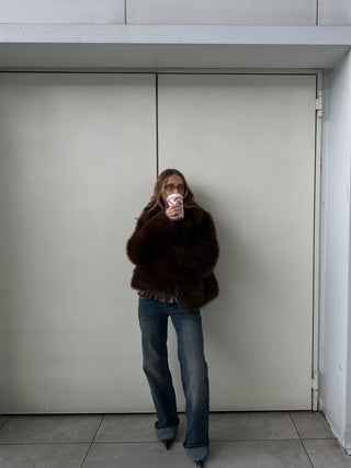 Giacca in ecopelliccia - MORO