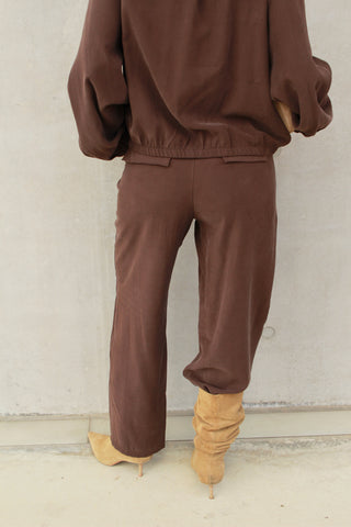 Pantalone dritto cargo - MARRONE
