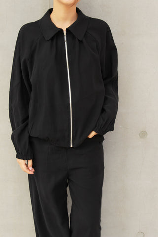 Giacca bomber con collo - NERO