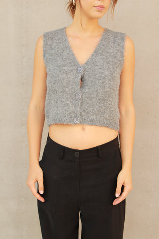 Gilet con bottoni - GRIGIO