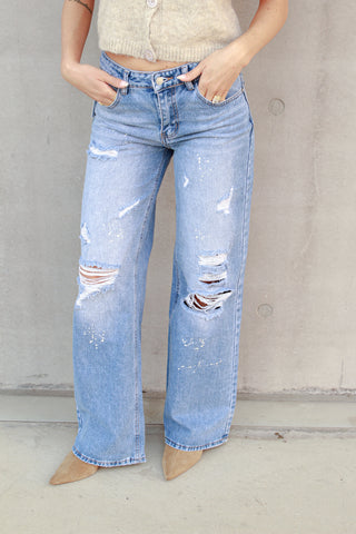 Jeans super ampio vita regolare - DENIM BLU