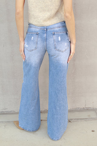 Jeans super ampio vita regolare - DENIM BLU