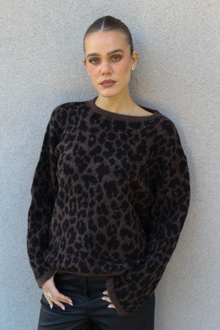 Pullover jacquard - MARRONE