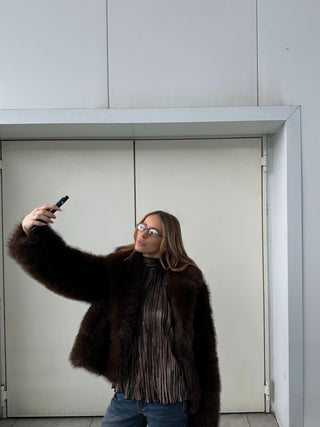 top halter filo lurex - NERO