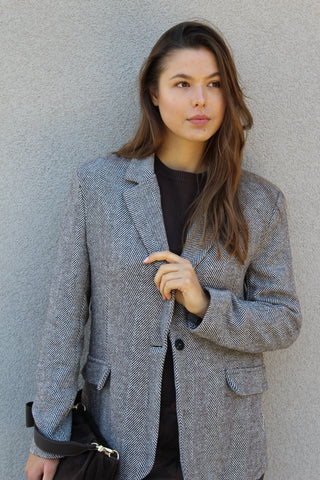 Blazer a spina di pesce - MORO