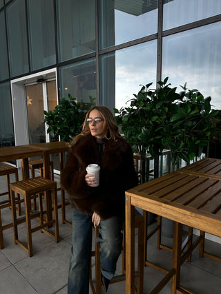 Giacca in ecopelliccia - MORO