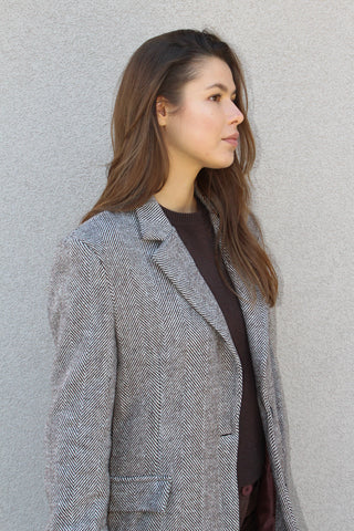 Blazer a spina di pesce - MORO