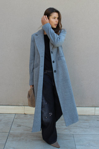 Cappotto lungo 3 bottoni - GRIGIO