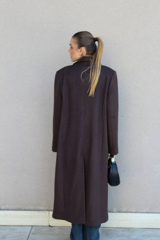 Cappotto lungo 3 bottoni - MORO