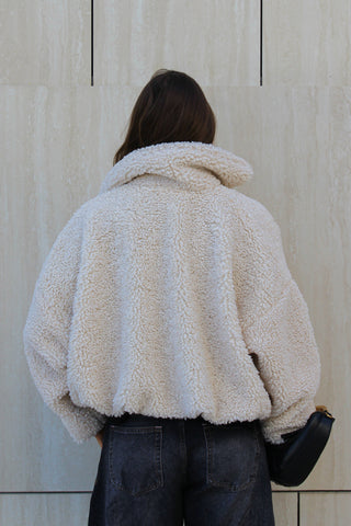 Bomber in ecopelliccia - ECRU