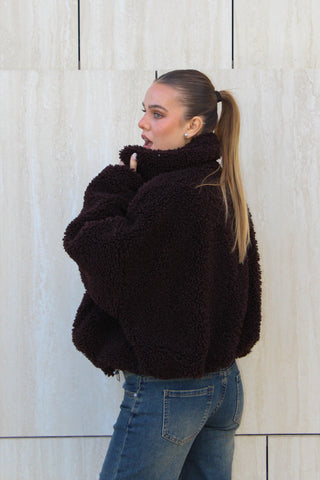 Bomber in ecopelliccia - MARRONE