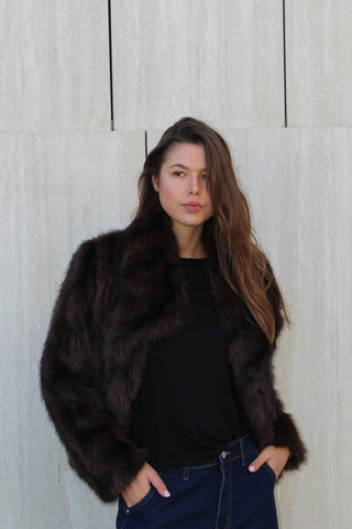 Giacca ecopelliccia - MARRONE