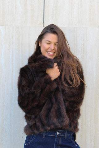 Giacca ecopelliccia - MARRONE