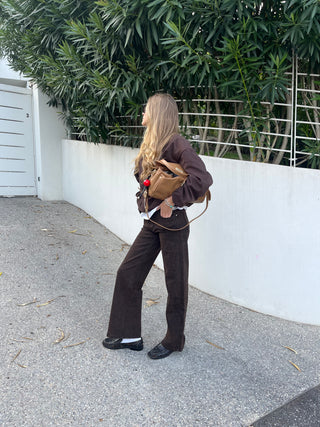 Jeans wide leg stampato - MORO