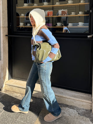 Maglia polo a righe - CELESTE/MORO