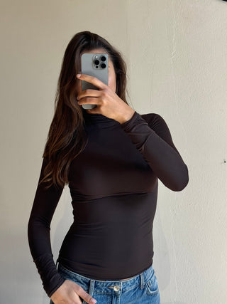 Maglia lupetto basic - MARRONE