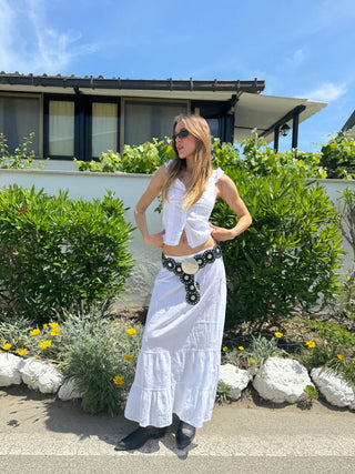 Gonna balze lino - BIANCO