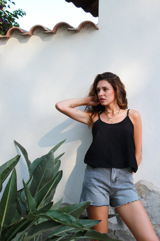 Top spalline viscosa - NERO