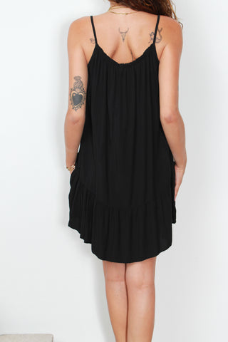 Abito Spalline viscosa - NERO