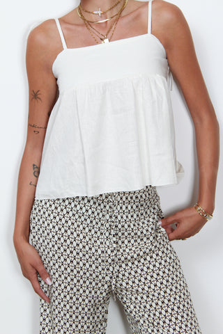 Top spalline p. smock - BIANCO