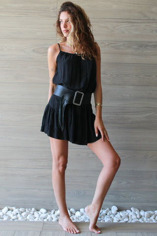 Abito Spalline viscosa - NERO