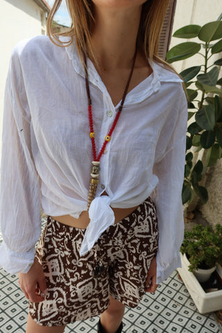 Blusa collo camicia - BIANCO