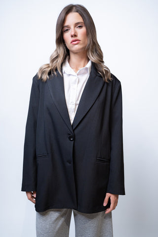Blazer oversize unito - NERO