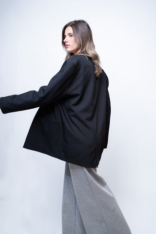 Blazer oversize unito - NERO