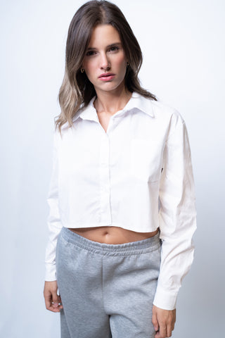 Camicia crop unita - BIANCO