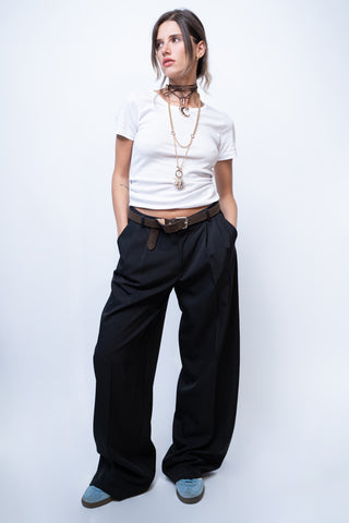 Pantalone tailored fit unito - NERO
