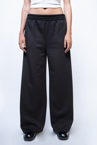Pantalone wide leg felpa - NERO