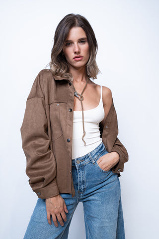 Camicia effetto camoscio - CAMEL