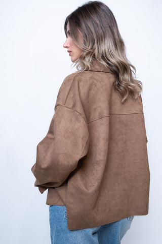 Camicia effetto camoscio - CAMEL