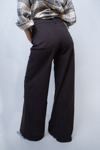 Jeans super ampio vita regolare - MARRONE