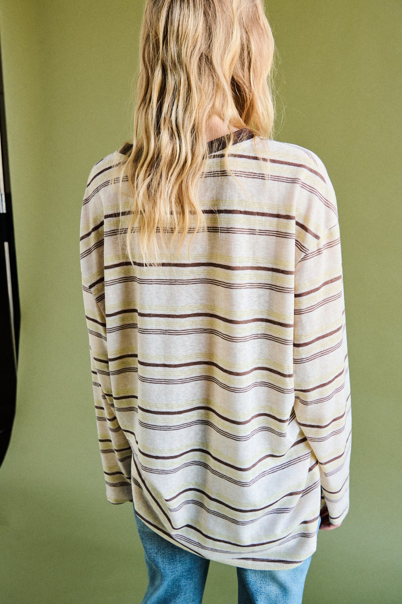 Maglia M/lunga rigata - MARRONE