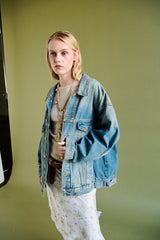 Giacca oversize in denim - DENIM SABBIATO