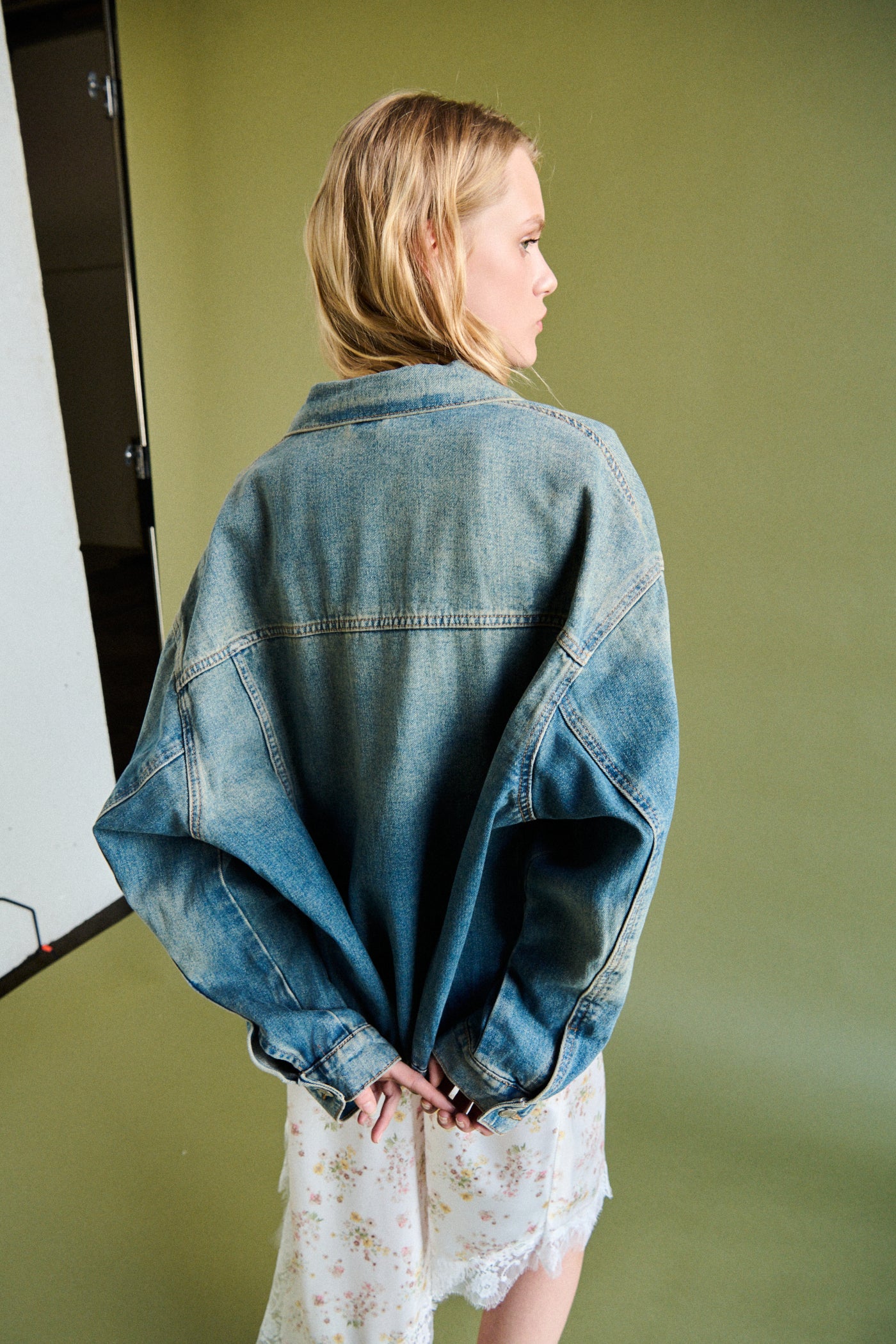 Giacca oversize in denim - DENIM SABBIATO