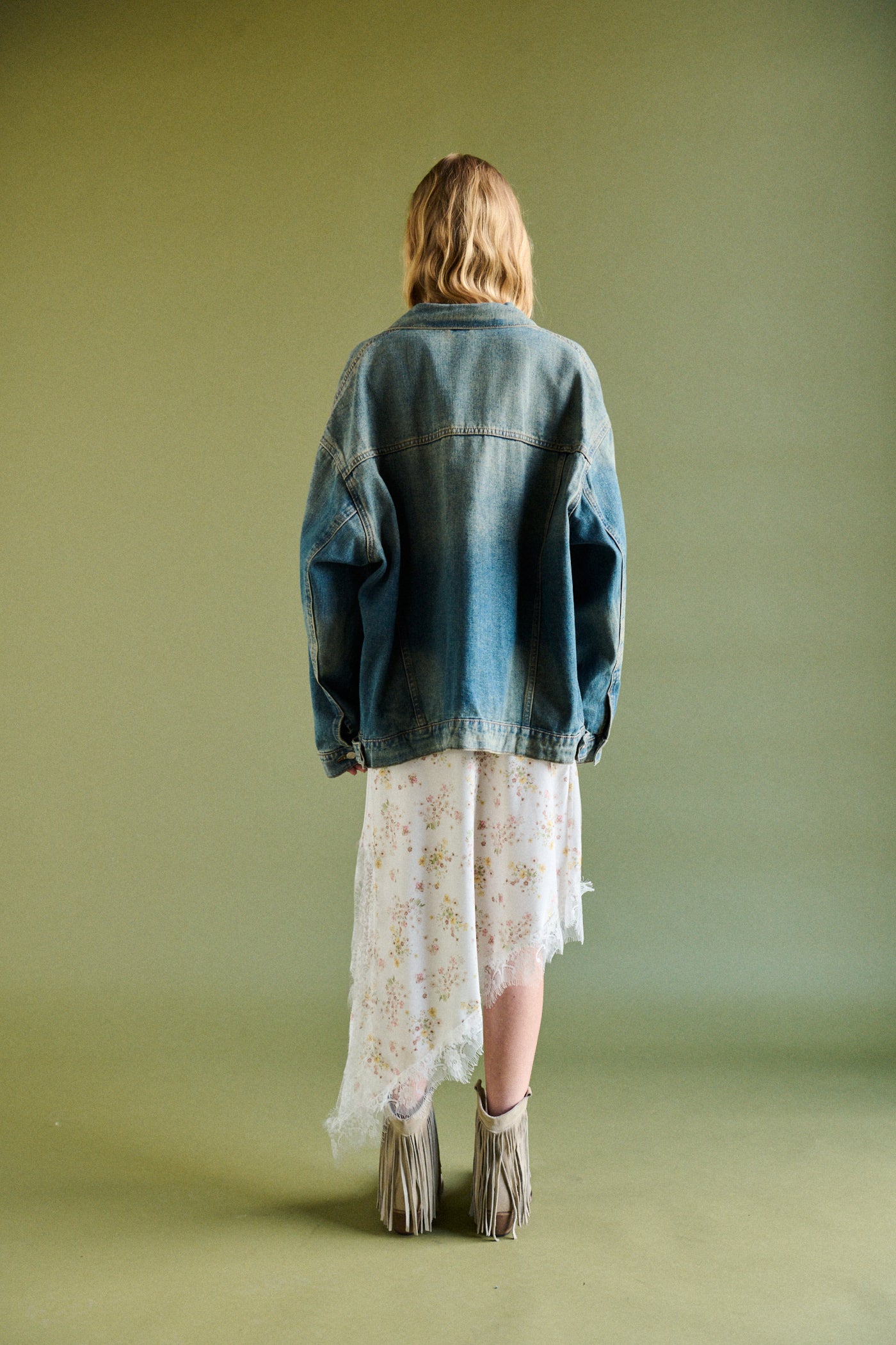 Giacca oversize in denim - DENIM SABBIATO