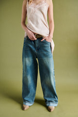 Jeans baggy folded - DENIM BLU