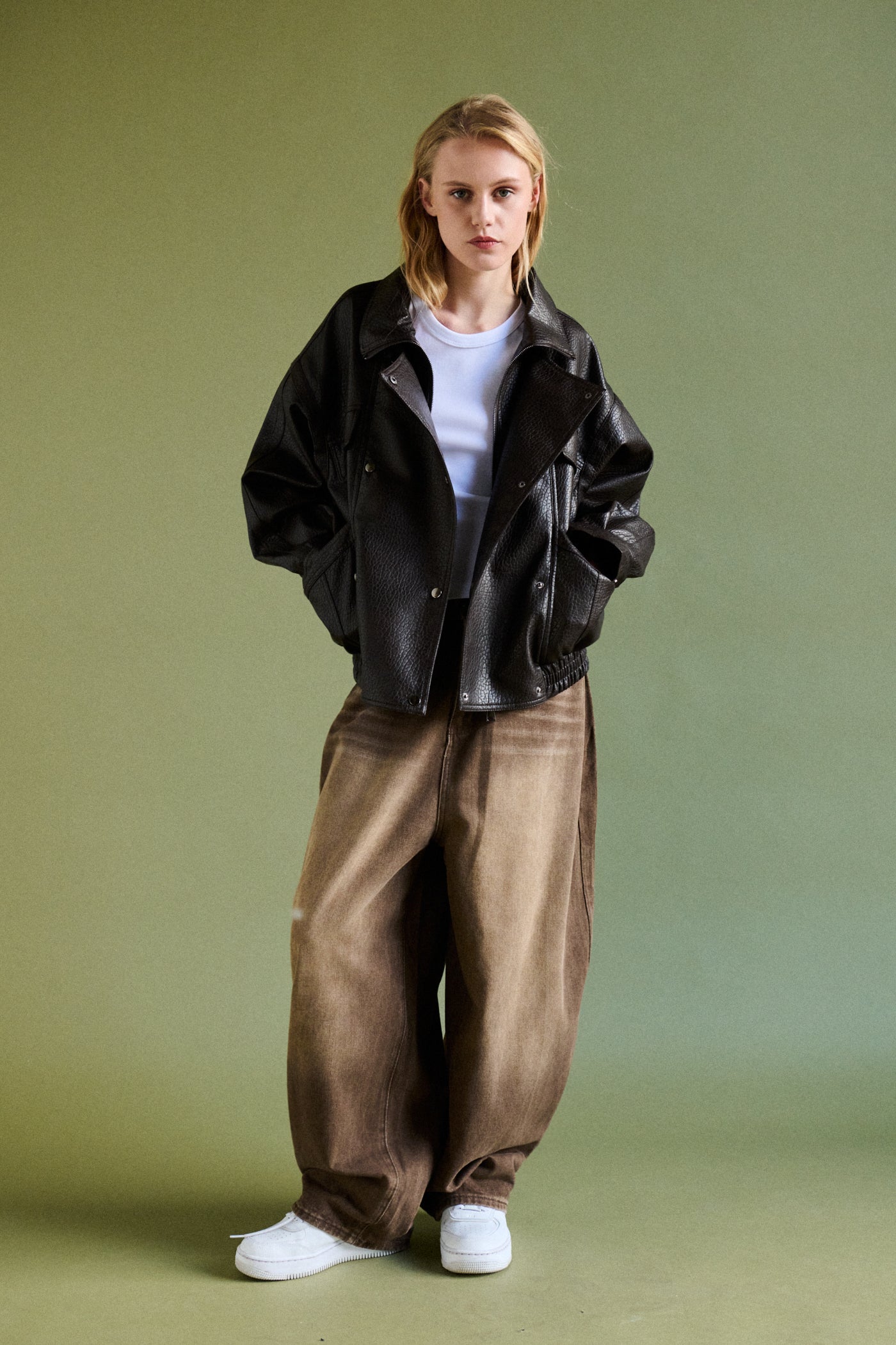 Jeans baggy fit barrel - MARRONE