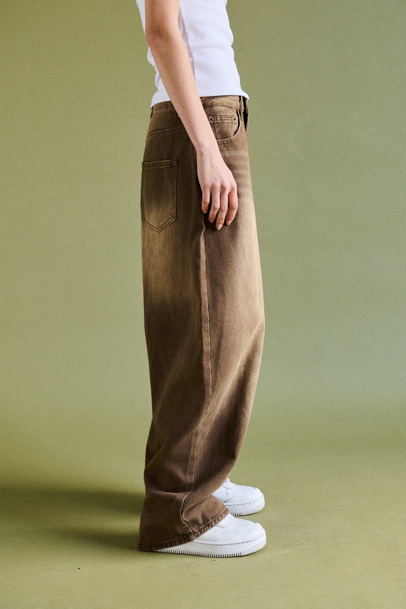 Jeans baggy fit barrel - MARRONE