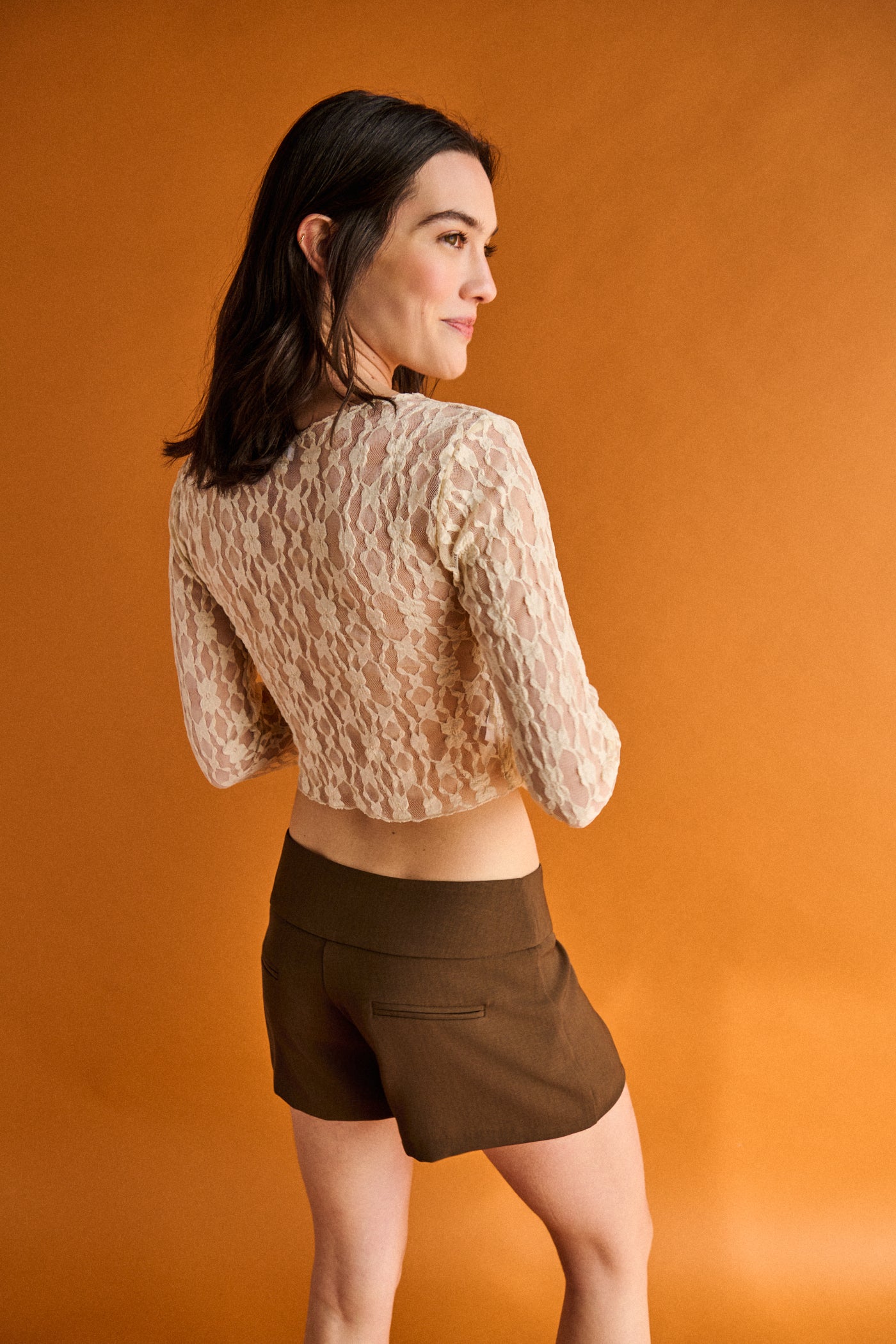 Maglia crop in pizzo - BURRO