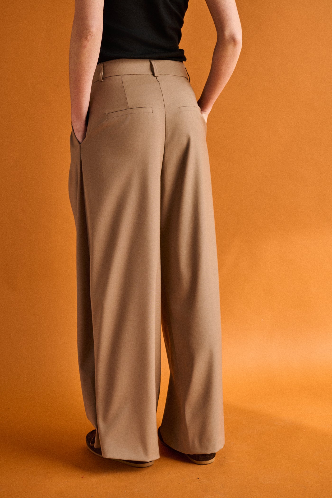 Pantaloni con pinces - BEIGE