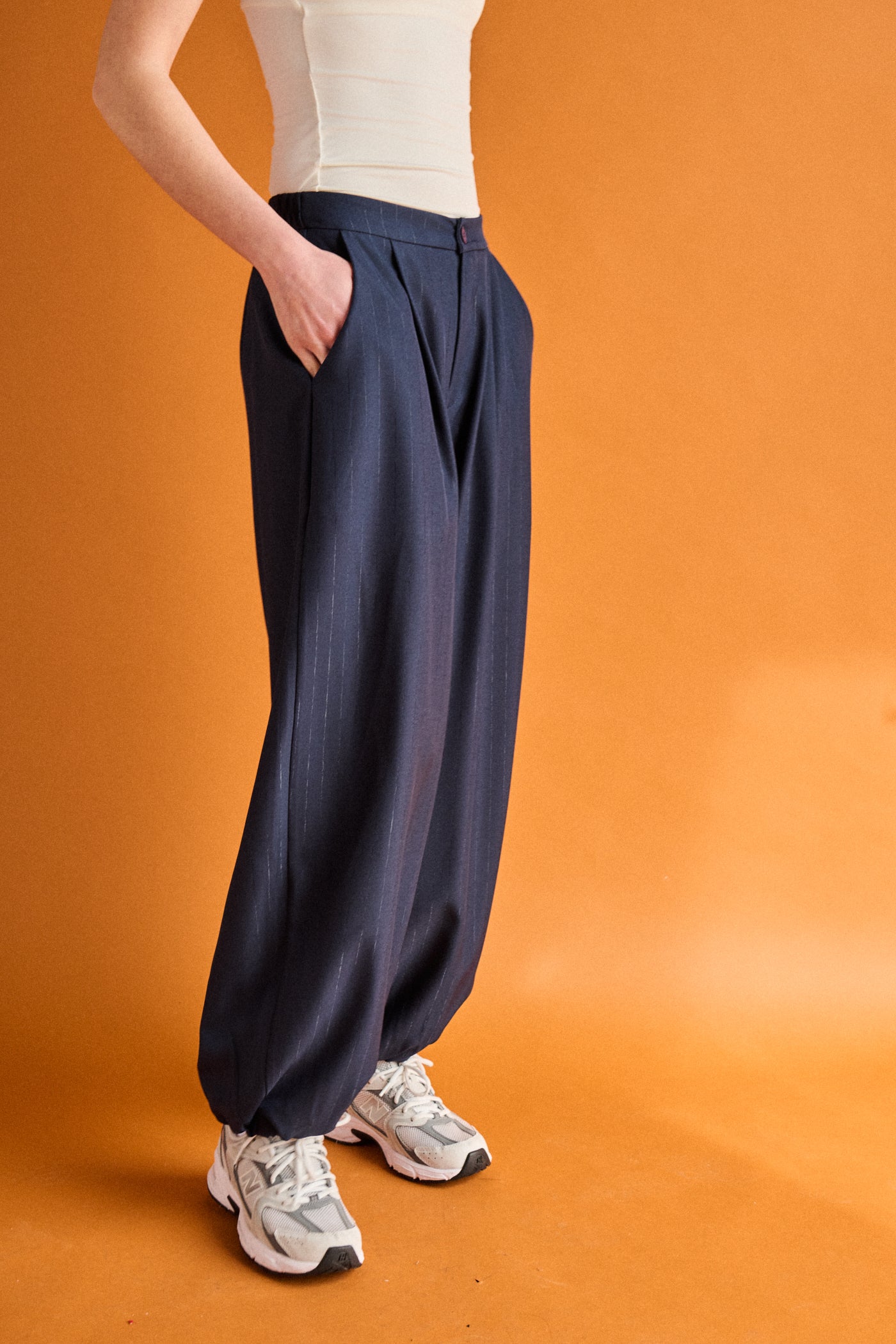 Pantalone gaucho lurex - BLU